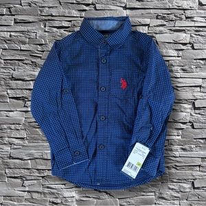 Us Polo Assn. Toddler Boy Long-Sleeve Button-Down Shirt NWT
